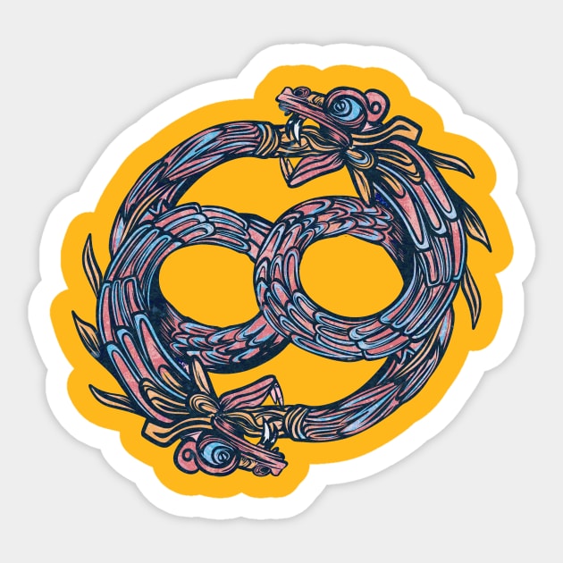 Ouroboros Quetzalcoatl Mexican Design Sticker by ANDYWARHORE